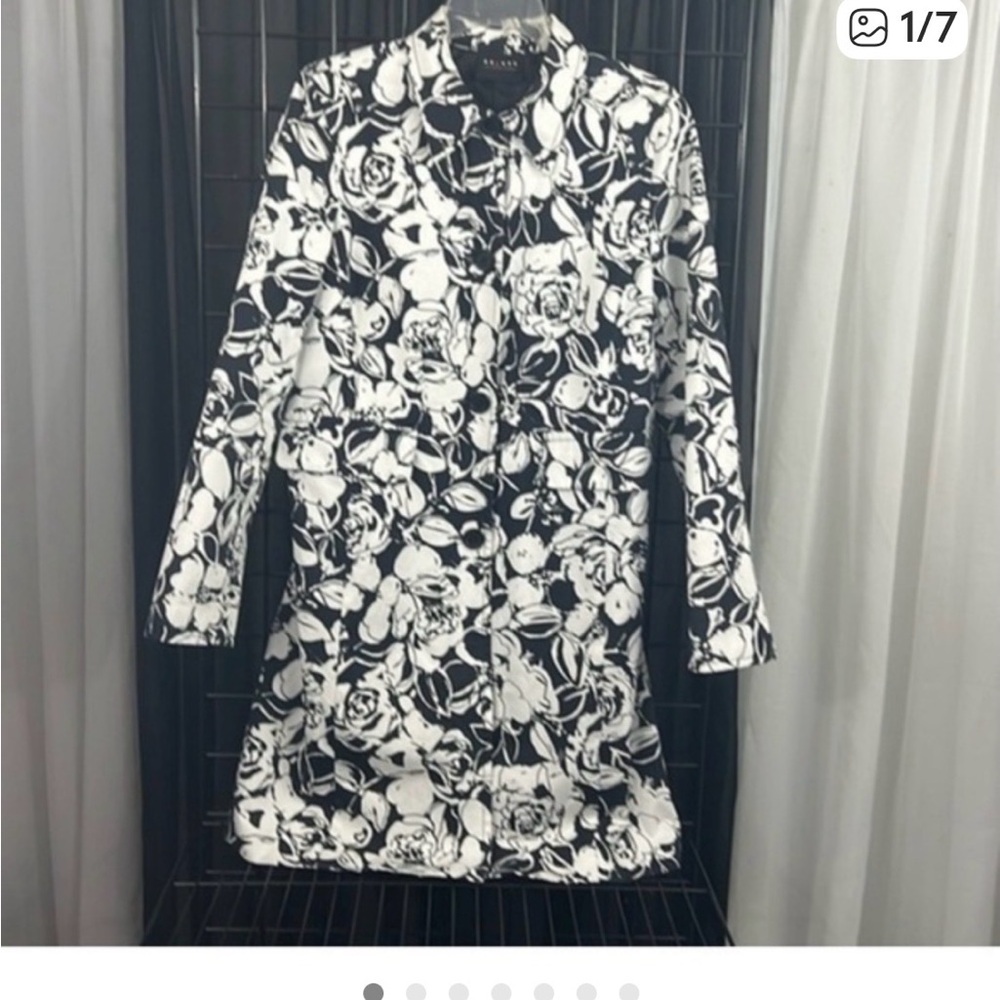 Liz Claiborne Monochrome Floral Jacket